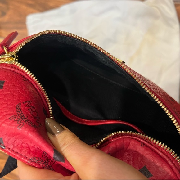 MCM Visetos Belt Bag Candy Red Like New - Picture 4 of 9